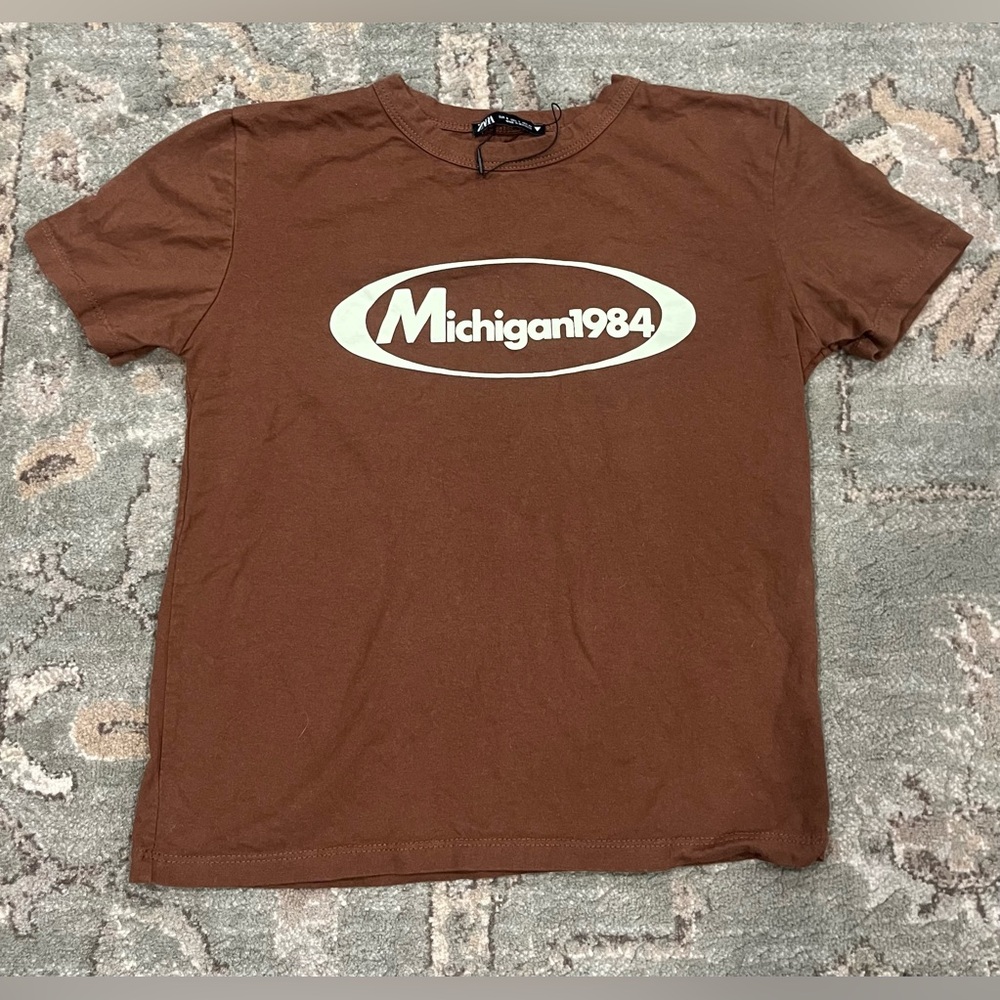 Zara Brown Graphic Tee